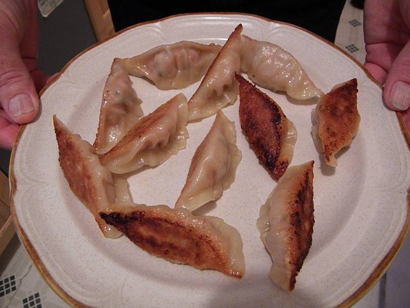 Pork and Napa Cabbage Water Dumplings (Pot Stickers)
